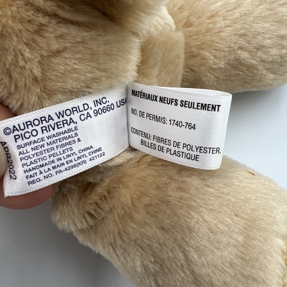 Aurora Mini Flopsie Golden Retriever 8 inch‎ Long Plush Stuffed Animal NWT - Picture 13 of 13